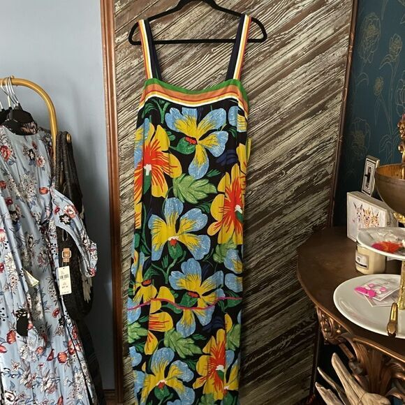 NWT! ANTHROPOLOGIE Maeve Nickoleta TROPICAL 🏝️Maxi Dress. Size XL. - Picture 4 of 7